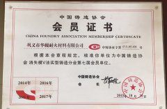 中国铸造协会会员证书